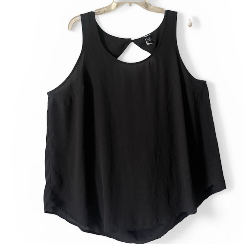 Torrid Black Sleeveless Drape back Chiffon Top